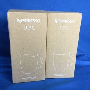 Nespresso Lume Coffee Mugs 390 ml White NIB Set of 4